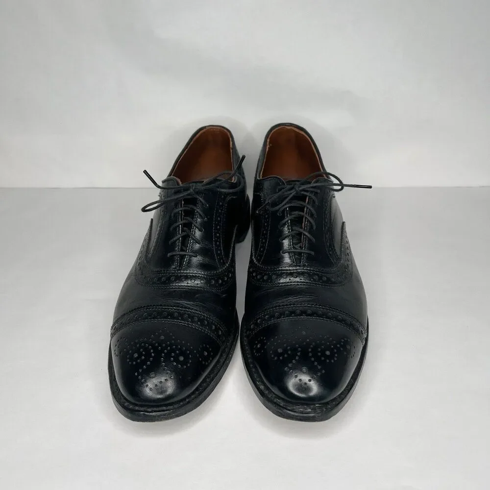 Allen Edmonds Strand Men's Black Leather Cap Toe Oxfords Sz 10.5 Made In USA